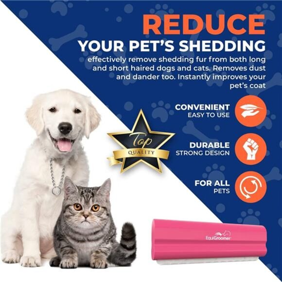 Deshedding Brush for Dogs Cats | Pink | Undercoat Tool for Large and Small Pets - Picture 5 of 7